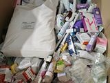 a cardboard box full of items that are in it