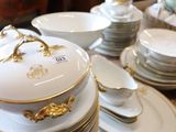 a table with a lot of plates and bowls on it