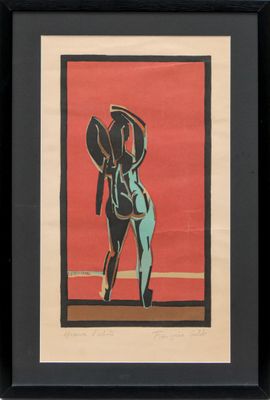 une image d'une peinture représentant une femme avec un chapeau sur la tête