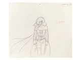 an image of a drawing of a woman in a cape and cloak