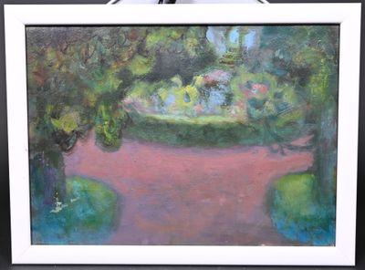 Geneviève DUBOUL (1913-2007). Vue d'un jardin.