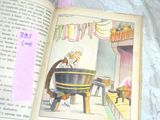 an open book with a picture of a woman in a bath tub