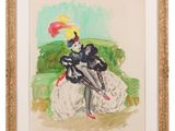 l'image d'un tableau représentant une femme assise sur un canapé