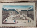 a picture of a picture of a courtyard with people walking around