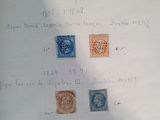 a piece of paper with stamps on it with writing on it