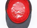 a black hat with a red lining on it