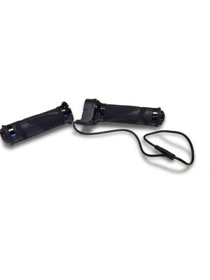 two wii controllers sitting next to each other on a white surface