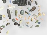 a lot of small figurines that are on the table