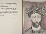 a drawing of a man with a crown of thorns on his head
