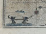 a drawing of two elephants on a map of the ocean