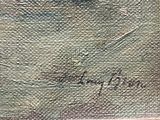 an image of a close up of a painting on a wall