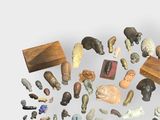 a lot of small figurines that are on a table