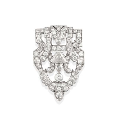 broche en diamant art déco