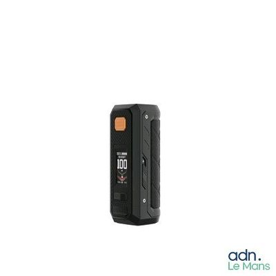 a close up of a black electronic device on a white background