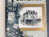 un livre ouvert avec l'image d'un château en arrière-plan