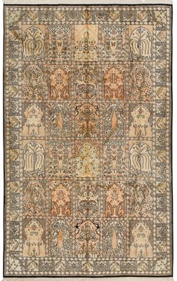 safavie hand - knotted oushali brown / beige wool rug 8 ' x 10 '