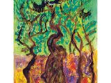 an image of a painting of birds in a tree