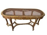 an image of a table with a wicker top on a white background