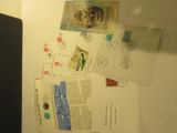 a picture of a refrigerator with a bunch of stamps on it