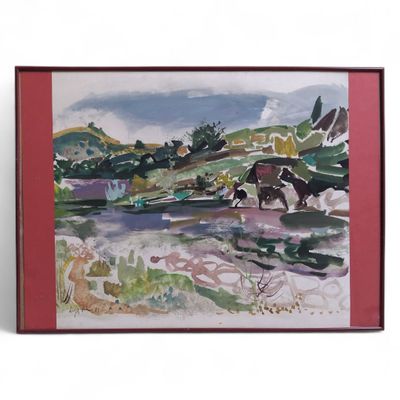 Jean AUJAME (1905-1965) Paysage, 1961. Gouache et aquarelle …