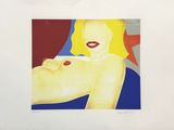 an image of a painting of a woman with a red lip