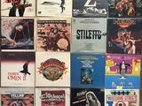 a lot of different records on the wall