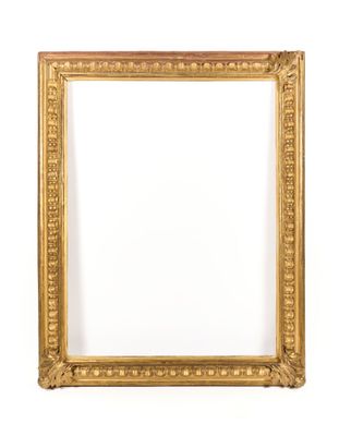 a gold frame with a white background and a gold border