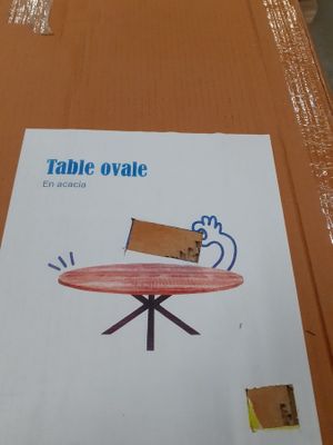 lot de 6 Tables ovale en acacia - 120*70*75 cm - plateau en … - Photo 1