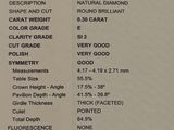 an image of a diamond identification sheet with information on it