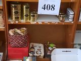 many jars of food on the shelves in the store
