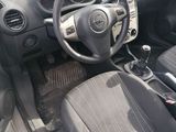 a car with a steering wheel and a dash board