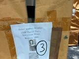 a cardboard bag that has a picture of a man on it