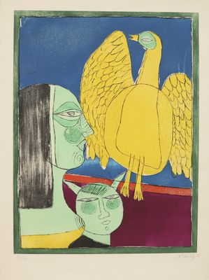 Corneille (1922-2010) Femme et faune familière 1978 Eau-fort…