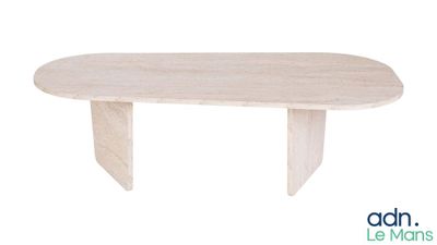 table de salle à manger ovale en marbre avec des pieds