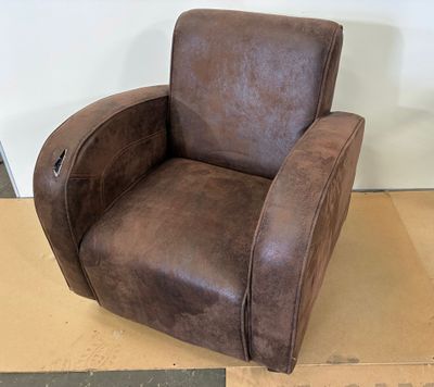1 Fauteuil club en tissus micro fibre façon « vieux cuir »La…