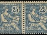 two stamps with a woman and a man on them