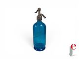 an image of a blue glass bottle with a metal spout
