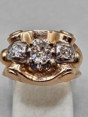 Bague OR et diamants dont le central de 0. - Photo 1