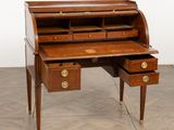 an image of a wooden desk with two drawers and a drawer underneath it