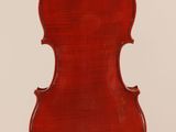 an old violin with a wooden back and bow on a white background