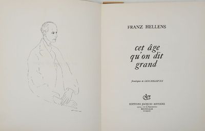 un livre ouvert sur lequel figure le dessin d'un homme en costume-cravate