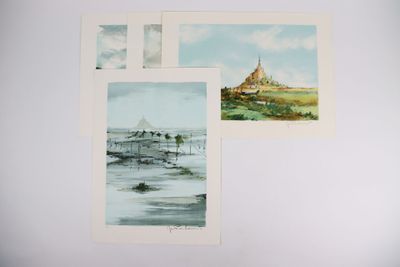 Jean-Pierre LAURENT (1920) Réunion de 4 lithographies de pay…