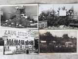 plusieurs vieilles photos en noir et blanc représentant la façade et le côté d'un immeuble