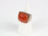 sterling silver ring with red carnel stone