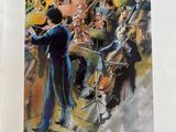 an image of a book with a painting of a man playing a violin