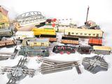 a lot of toy trains that are on the table