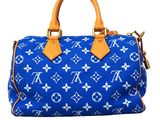 louis vuitton blue monogram canvas speedy bag