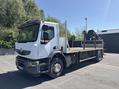 RENAULT PREMIUM 280 PLATEAU + GRUE - Genre : CAM - Carrosser…