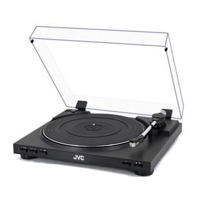 un gros plan d'un tourne-disque posé sur une surface blanche