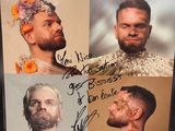 a picture of a picture of a man with flowers in his hair